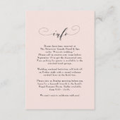 Eenvoudige peperroze trouwinformatie over legant informatiekaartje (Voorkant)