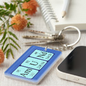 Eenvoudige periodieke tabelnaamidentificatie sleutelhanger (Voorkant Rechts)