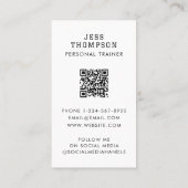 Eenvoudige Personal Trainer Fitness Foto QR-code Visitekaartje (Achterkant)