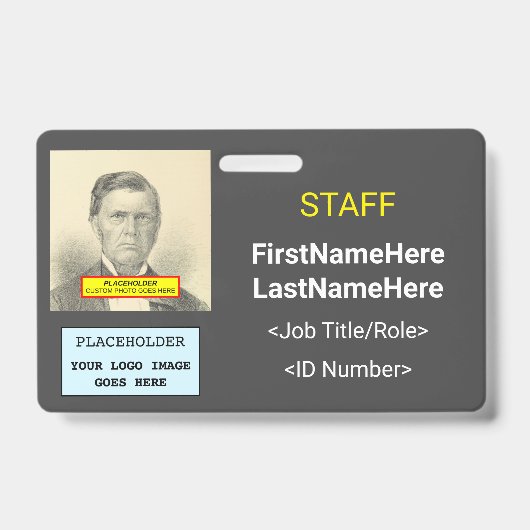 Eenvoudige Personeels-ID-badge Badge (Voorzijde)