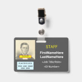 Eenvoudige Personeels-ID-badge Badge (Voorzijde met clip)