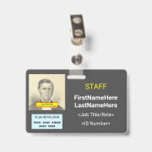Eenvoudige Personeels-ID-badge Badge (Achterkant met clip)