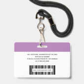 Eenvoudige personeelslogo Pasfoto Barcode ID Badge (Achterkant met lanyard)