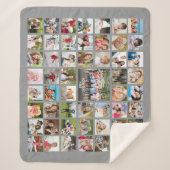 Eenvoudige persoonlijke, aangepaste 53-fotokleuren sherpa deken (Voorkant)