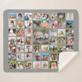 Eenvoudige persoonlijke, aangepaste 53-fotokleuren sherpa deken (Voorkant (horizontaal))