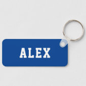 Eenvoudige persoonlijke blauwe rugzak voor scholen sleutelhanger (Voorkant)