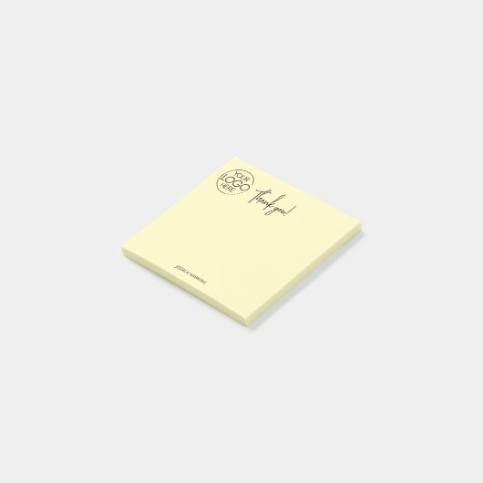 Eenvoudige persoonlijke briefpapier dank u geel post-it® notes (Schuin)