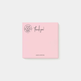 Eenvoudige persoonlijke briefpapier dank u roze post-it® notes