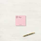 Eenvoudige persoonlijke briefpapier dank u roze post-it® notes (Op bureau)