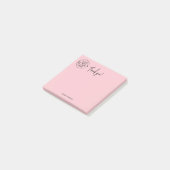 Eenvoudige persoonlijke briefpapier dank u roze post-it® notes (Schuin)