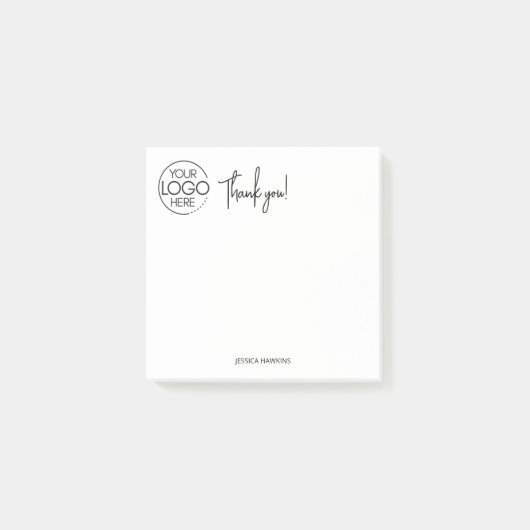 Eenvoudige persoonlijke briefpapier dank u wit post-it® notes (Voorkant)