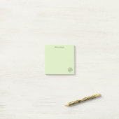 Eenvoudige persoonlijke briefpapier Logo Bleek gro Post-it® Notes (Op bureau)
