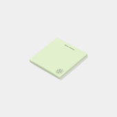 Eenvoudige persoonlijke briefpapier Logo Bleek gro Post-it® Notes (Schuin)