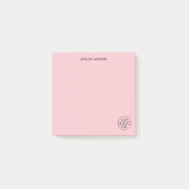 Eenvoudige persoonlijke briefpapier Logo Pink Post-it® Notes