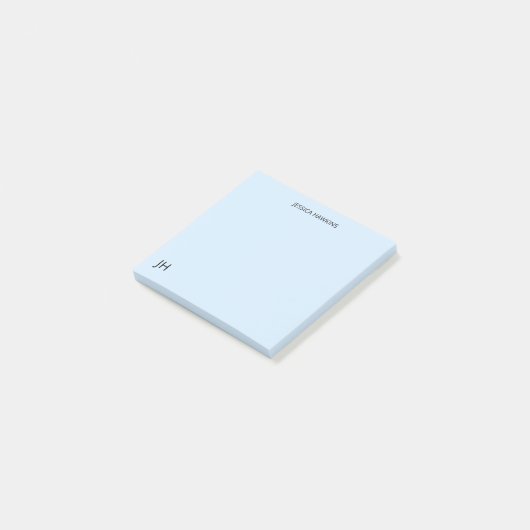 Eenvoudige persoonlijke briefpapier Monogram Bord  Post-it® Notes (Schuin)