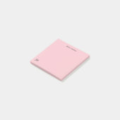 Eenvoudige persoonlijke briefpapier Monogram Roze Post-it® Notes (Schuin)