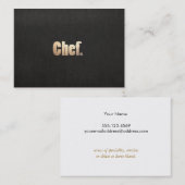 Eenvoudige persoonlijke chef-kok Faux zwart linnen Visitekaartje (Voorkant / Achterkant)