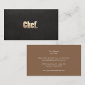 Eenvoudige persoonlijke chef-kok Faux zwart linnen Visitekaartje (Voorkant / Achterkant)