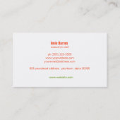 Eenvoudige persoonlijke Chef Modern Catering Green Visitekaartje (Achterkant)