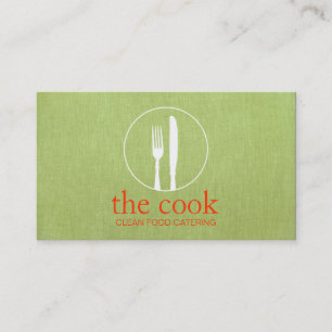 Eenvoudige persoonlijke Chef Modern Catering Green Visitekaartje