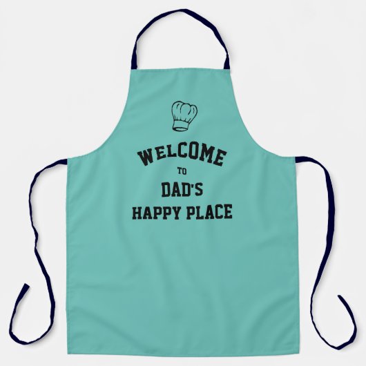 Eenvoudige, persoonlijke DAD's APPY PLACE Aqua Apr Schort (Voorkant)