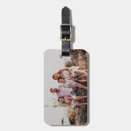 Eenvoudige persoonlijke familiefoto bagagelabel (Voorkant verticaal)