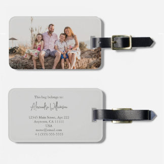 Eenvoudige persoonlijke familiefoto bagagelabel