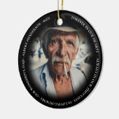 Eenvoudige persoonlijke foto-herdenkingskerst keramisch ornament (Links)