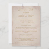 Eenvoudige persoonlijke foto met bruine textuur save the date (Achterkant)