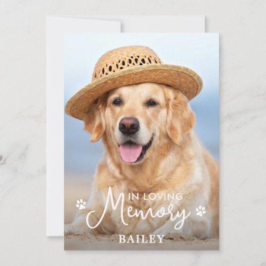 Eenvoudige persoonlijke foto van Pet Memorial Bedankkaart (Voorkant)