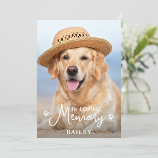 Eenvoudige persoonlijke foto van Pet Memorial Bedankkaart (Staand voorkant)