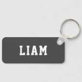 Eenvoudige, persoonlijke grijze rugzak sleutelhanger (Voorkant)