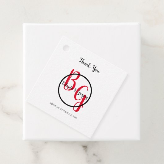 Eenvoudige persoonlijke Initialen bruiloft Bedankjes Labels (In situ)