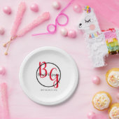 Eenvoudige persoonlijke Initialen bruiloft Papieren Bordje (Feest)