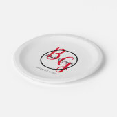 Eenvoudige persoonlijke Initialen bruiloft Papieren Bordje (Gekanteld)