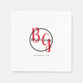 Eenvoudige persoonlijke Initialen bruiloft Servet (Voorkant)