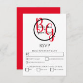 Eenvoudige persoonlijke Initialen RSVP-Kaarten RSVP Kaartje (Voorkant / Achterkant)
