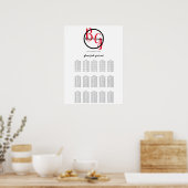 Eenvoudige persoonlijke Initialen Weddenschappen Poster (Keuken)