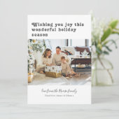 Eenvoudige persoonlijke kerstfoto feestdagenkaart (Staand voorkant)