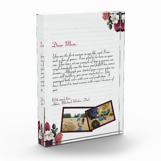 Eenvoudige persoonlijke liefdesbrief voor grafisch fotoblokken (Links)