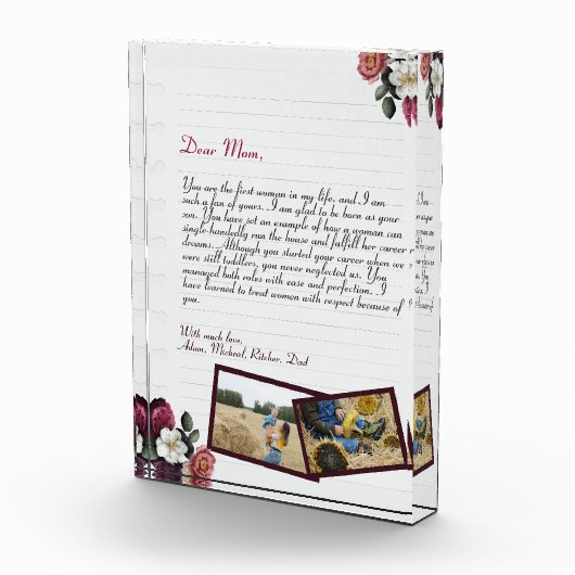 Eenvoudige persoonlijke liefdesbrief voor grafisch fotoblokken (Rechts)