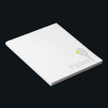 Eenvoudige persoonlijke naam Tennis Player Notitieblok<br><div class="desc">Eenvoudig gepersonaliseerd notitieblok met een tennisracket- en balmonogram naam of aangepaste tekst in subtiel lichtgrijs,  met bewerkbare kleuren en lettertypen die aan uw team of school kunnen worden aangepast.</div>