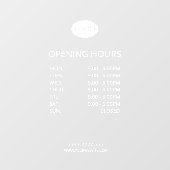 Eenvoudige persoonlijke openingstijden voor bedrij raamsticker (Vel)