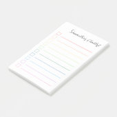 Eenvoudige persoonlijke Rainbow-checklist Post-it® Notes (Schuin)