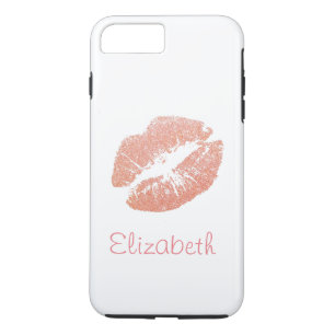 Eenvoudige persoonlijke roze glitter lips Case-Mate iPhone case