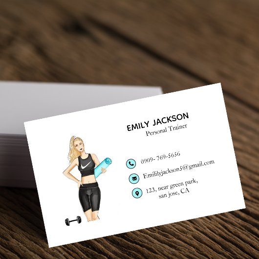 Eenvoudige, persoonlijke trainer, yoga-instructeur visitekaartje