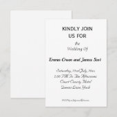 Eenvoudige persoonlijke uitnodiging tot huwelijk (Voorkant / Achterkant)