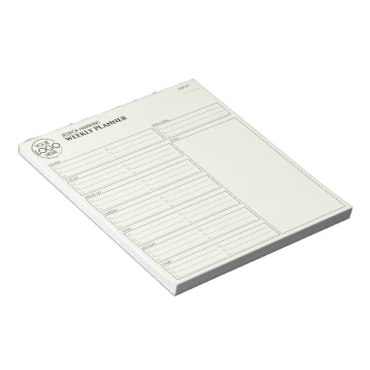 Eenvoudige persoonlijke weekplanner Logo Notitieblok (Schuin)