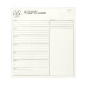 Eenvoudige persoonlijke weekplanner Logo Notitieblok (Voorkant)