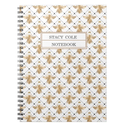 Eenvoudige persoonlijke witte en bruine honingraat notitieboek (Voorkant)